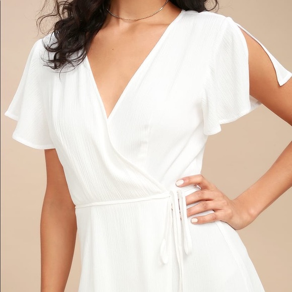 harbor point white wrap dress